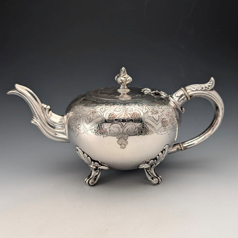 Late 19th Century British Antique Silver Plate Teapot